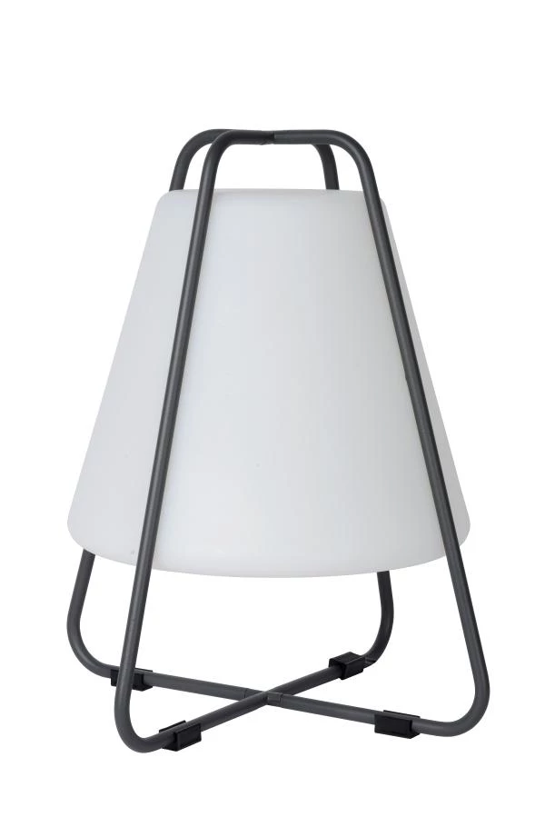 Lucide PYRAMID - Lampe de table Extérieur Rechargeable - Batterie/Piles - LED Dim. - 1x2W 2700K - IP54 - Anthracite - UIT